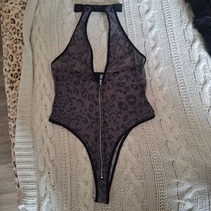 SHEIN Black/Gray Leopard Print Lingerie Size Medium